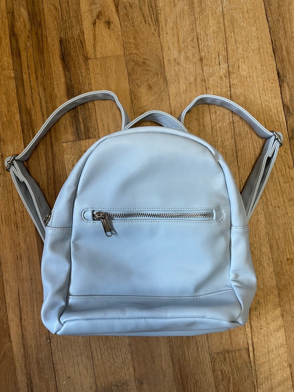 wild fable Light Blue Mini Backpack with Front Zip Pocket